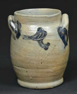 Albany, NY Stoneware Miniature Jar with Incised Bird
