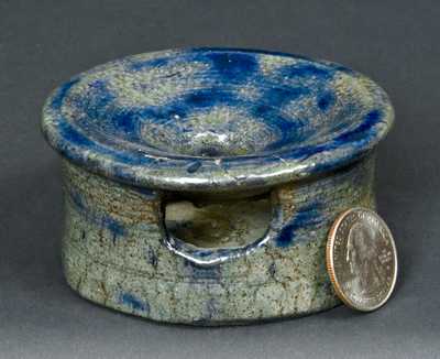 Miniature Stoneware Spittoon with Cobalt Decoration