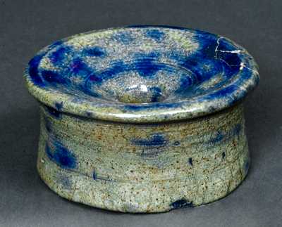 Miniature Stoneware Spittoon with Cobalt Decoration