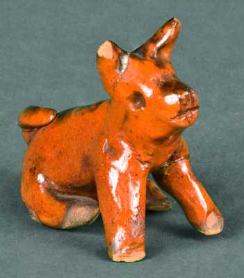 Glazed Redware Figure of a Dog