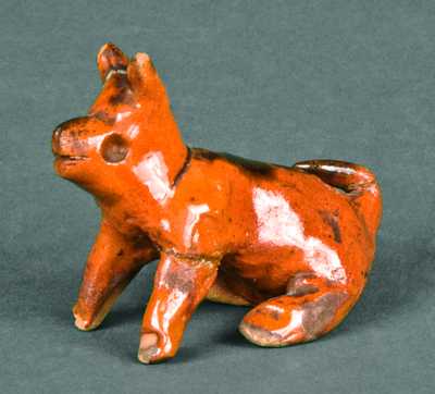 Glazed Redware Figure of a Dog