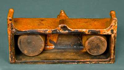 Redware Inkstand with Dog