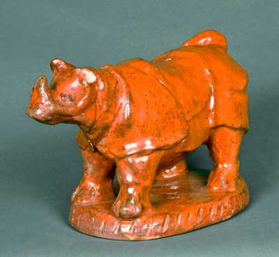 Redware Rhinoceros Bank