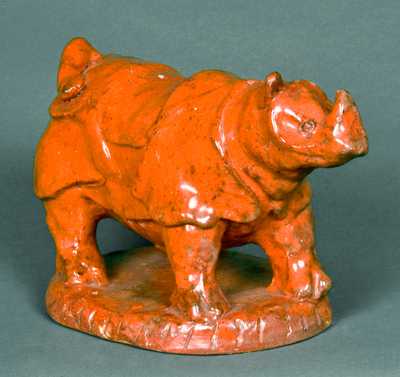 Redware Rhinoceros Bank