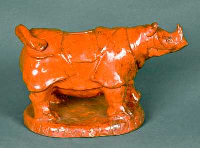 Redware Rhinoceros Bank