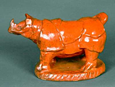 Redware Rhinoceros Bank