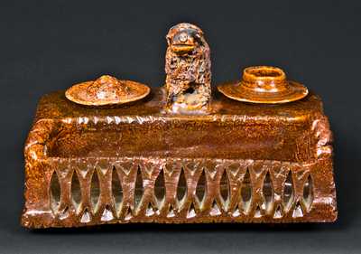 Henry Grady / 1843, Shanksville, Somerset County, PA Redware Pottery Inkwell