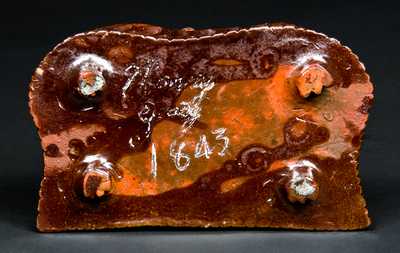 Shanksville, PA Redware Inkwell with Dog Finial