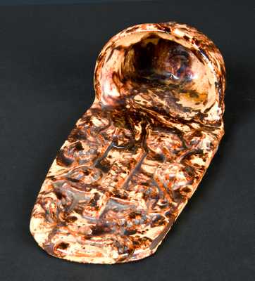 Anthony Baecher Shenandoah Redware Holy Water Font w/ Applied Cross