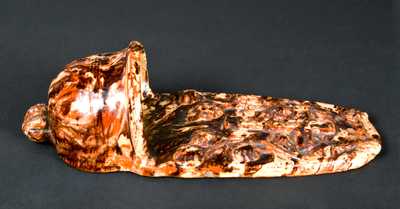 Anthony Baecher Shenandoah Redware Holy Water Font w/ Applied Cross