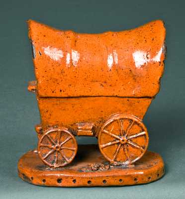 Redware Conestoga Wagon Bank, probably PA