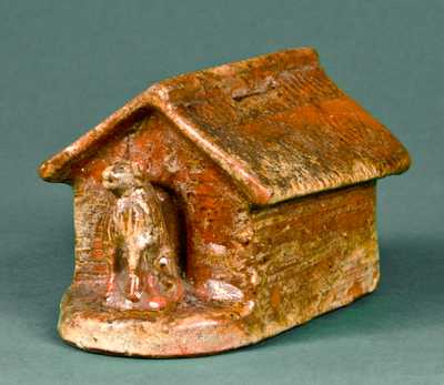 Redware Dog with House Bank