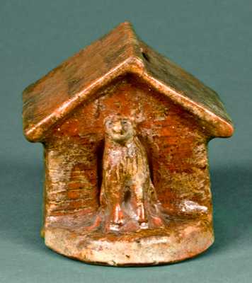 Redware Dog with House Bank