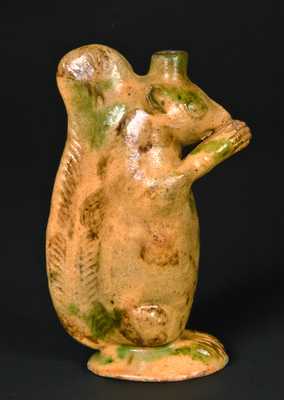 Moravian, North Carolina, Pottery Squirrel Bottle