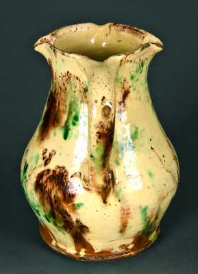 Eberly, Strasburg, VA Multi-Glaze Triple-Spouted Pitcher