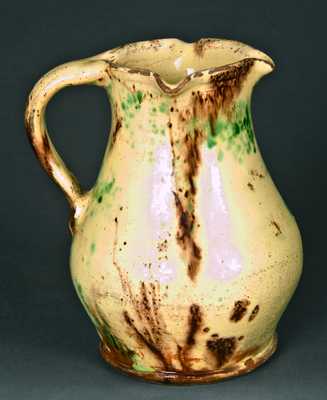 Eberly, Strasburg, VA Multi-Glaze Triple-Spouted Pitcher