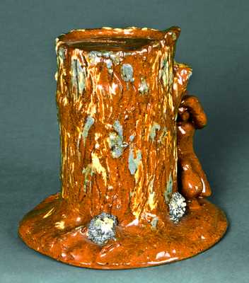 Redware Indian-with-Stump Bank