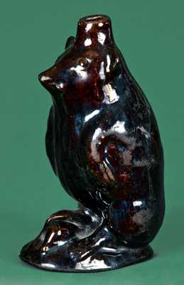 Moravian Redware Bear Bottle, North Carolina