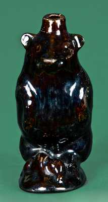Moravian Redware Bear Bottle, North Carolina