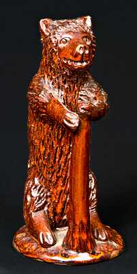 Redware Bear-with-Club Figure