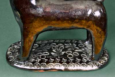 Large-Sized Redware Deer Figure