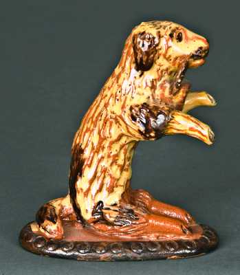 Redware Begging Dog Figure