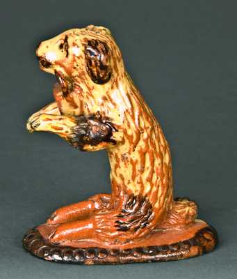 Redware Begging Dog Figure