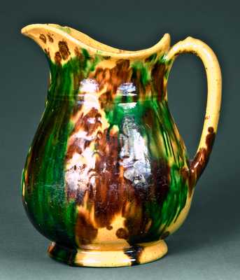 Multiglaze Molded Redware Pitcher, Strasburg, VA