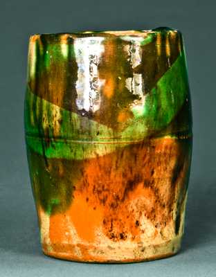 Multi-Glazed Redware Mug, Strasburg, VA