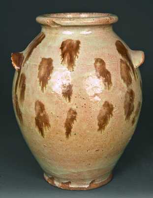 New England Ovoid Redware Jar, probably Maine