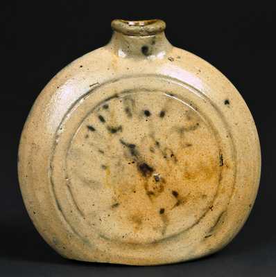 Stoneware Clock Face Flask, probably New York