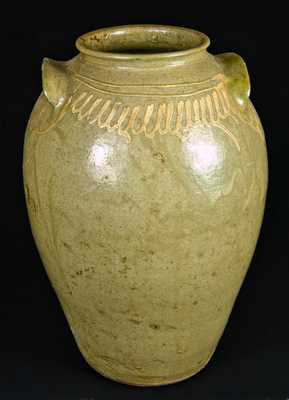 Large-Sized Slip-decorated Edgefield, SC, Stoneware Jar