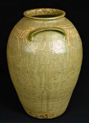 Large-Sized Slip-decorated Edgefield, SC, Stoneware Jar