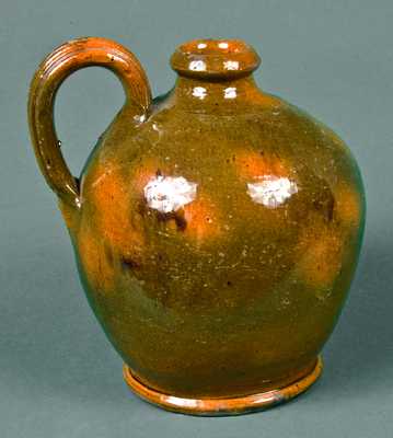 New England Redware Jug, possibly Gonic, NH