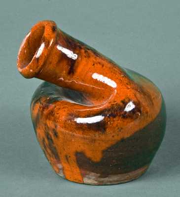 Redware Pinched Bottle