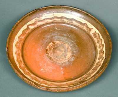 Large Slip-Decorated Redware Dish