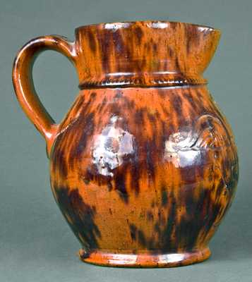 Jacob Medinger Redware Pitcher with Incised Eagle