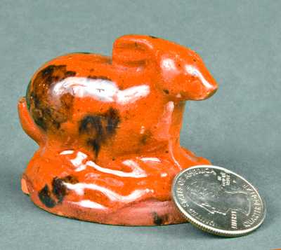 Miniature Redware Rabbit