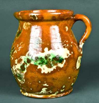 Multi-colored Pennsylvania Redware Pitcher
