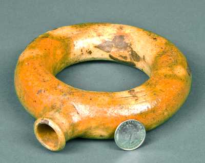 Miniature Redware Ring Jug, possibly New England