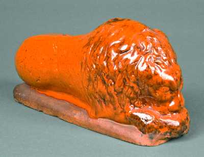 Redware Lion Figure, probably PA