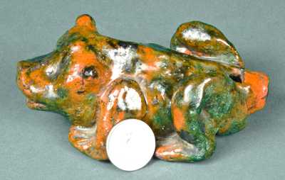 Redware Frog Whistle, probably PA