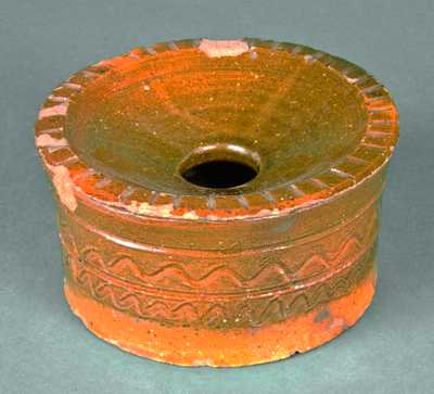 Miniature Redware Spittoon
