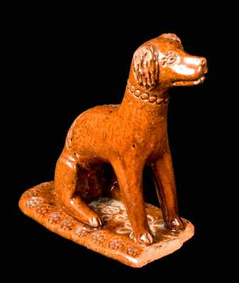 Redware Dog Figure attrib. Solomon Bell, Strasburg, VA