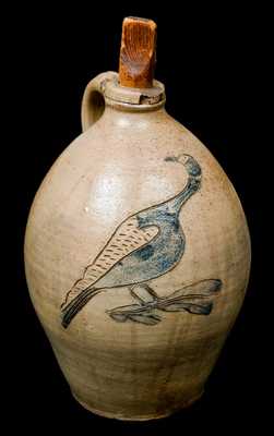 NY State Stoneware Jug with Incised Bird