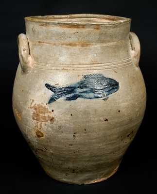 Stoneware Jar with Incised Fish Decoration attrib. Fenton, Boston