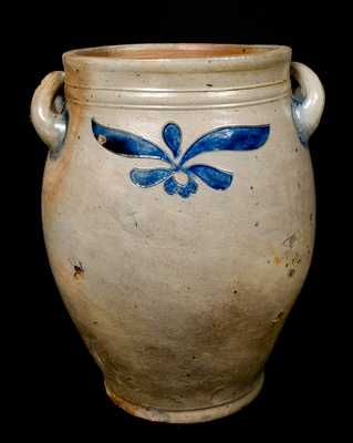 Manhattan Incised Stoneware Jar with Open Handles