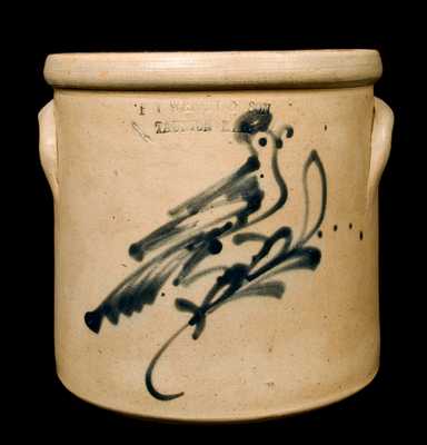 F.T. WRIGHT & SON / TAUNTON, MASS Stoneware Bird Jar