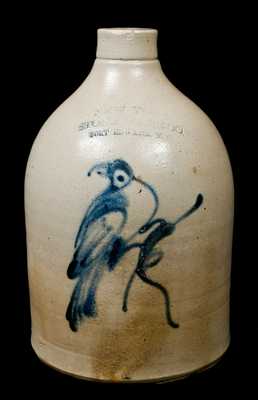 NEW YORK STONEWARE CO. Stoneware Jug with Bird