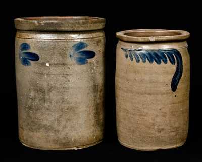 (2) Strasburg, VA Stoneware Jars, One L.D. FUNKHOUSER & CO / STRASBURG / VA